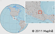 Gray Location Map of Apizaco, hill shading