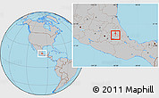Gray Location Map of Apizaco