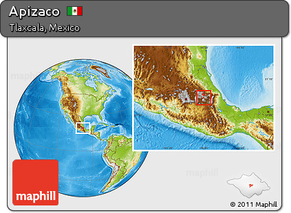 Physical Location Map of Apizaco