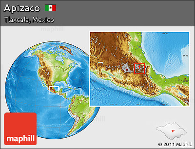 Physical Location Map of Apizaco