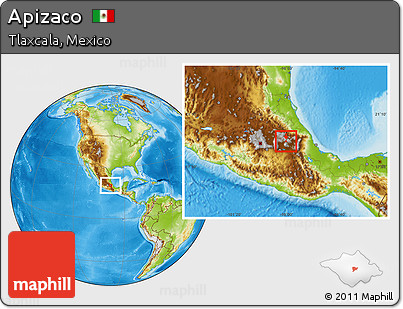 Physical Location Map of Apizaco