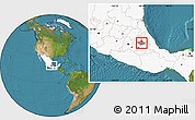 Satellite Location Map of Apizaco, highlighted country, highlighted parent region
