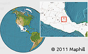 Satellite Location Map of Apizaco, highlighted country