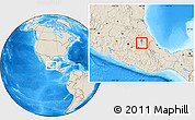 Shaded Relief Location Map of Apizaco