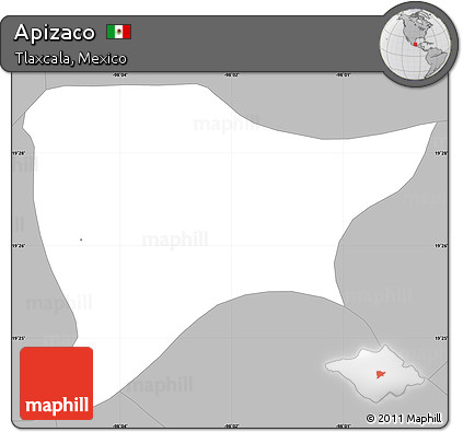Gray Simple Map of Apizaco