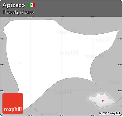 Gray Simple Map of Apizaco