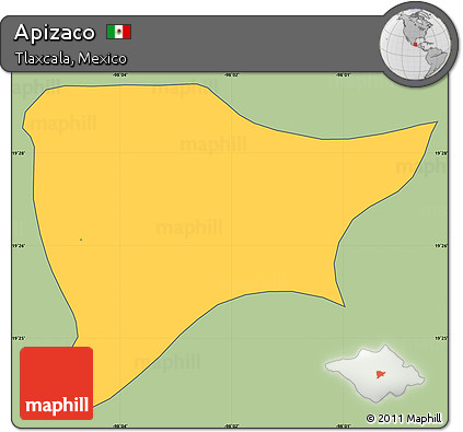 Savanna Style Simple Map of Apizaco, cropped outside