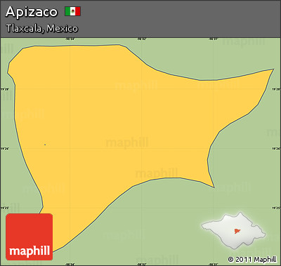 Savanna Style Simple Map of Apizaco, cropped outside
