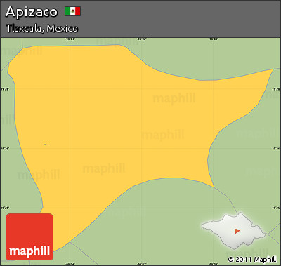 Savanna Style Simple Map of Apizaco