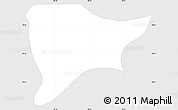 Silver Style Simple Map of Apizaco, single color outside