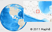 Shaded Relief Location Map of Terrenate, highlighted country
