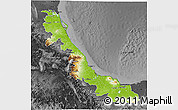 Physical 3D Map of Veracruz, darken, desaturated
