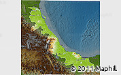 Physical 3D Map of Veracruz, darken