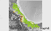 Physical 3D Map of Veracruz, desaturated