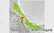 Physical 3D Map of Veracruz, lighten, desaturated
