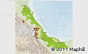 Physical 3D Map of Veracruz, lighten