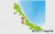 Physical 3D Map of Veracruz, single color outside