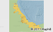 Savanna Style 3D Map of Veracruz, single color outside