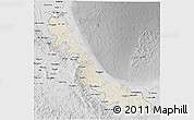 Shaded Relief 3D Map of Veracruz, desaturated