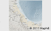 Shaded Relief 3D Map of Veracruz, semi-desaturated