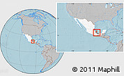 Gray Location Map of Acula, highlighted country, highlighted parent region, within the entire country, hill shading