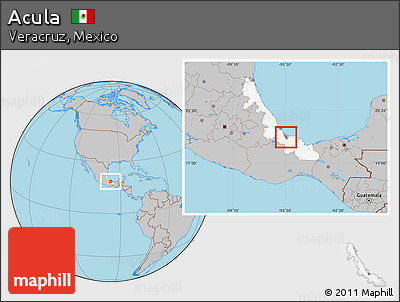 Gray Location Map of Acula, highlighted parent region