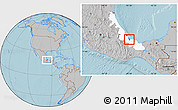 Gray Location Map of Acula, highlighted parent region, hill shading