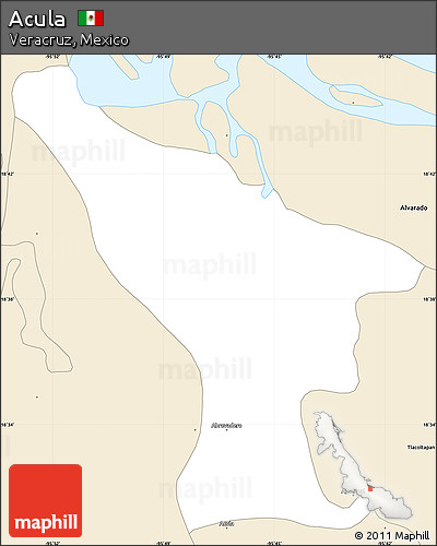 Classic Style Simple Map of Acula