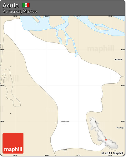 Classic Style Simple Map of Acula