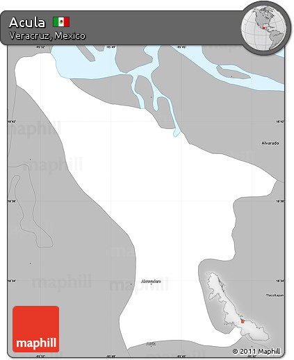 Gray Simple Map of Acula