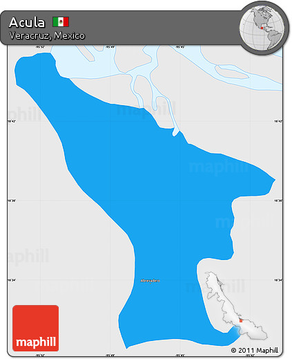 Political Simple Map of Acula, single color outside