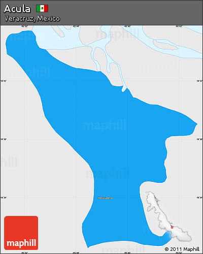 Political Simple Map of Acula, single color outside