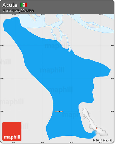 Political Simple Map of Acula, single color outside