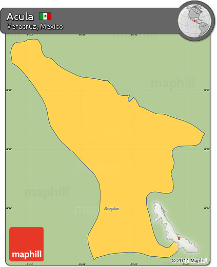 Savanna Style Simple Map of Acula, cropped outside