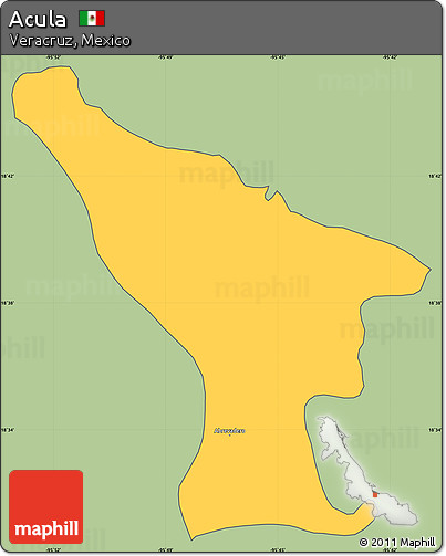 Savanna Style Simple Map of Acula, cropped outside