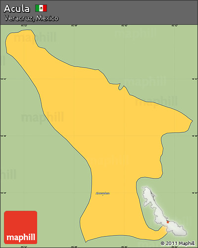 Savanna Style Simple Map of Acula, cropped outside