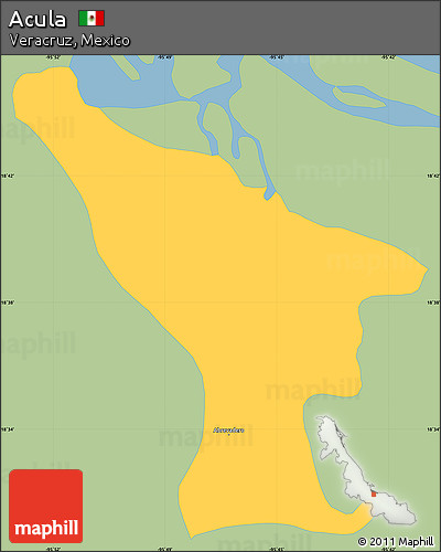Savanna Style Simple Map of Acula, single color outside