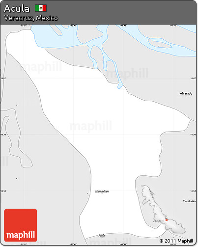 Silver Style Simple Map of Acula
