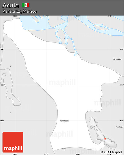 Silver Style Simple Map of Acula