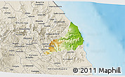 Physical 3D Map of Alto Lucero, shaded relief outside