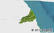 Satellite 3D Map of Alto Lucero, single color outside