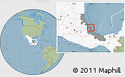 Savanna Style Location Map of Alto Lucero, highlighted country, highlighted parent region, hill shading