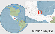 Savanna Style Location Map of Alto Lucero, highlighted country, hill shading
