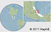 Savanna Style Location Map of Alto Lucero, highlighted parent region, hill shading