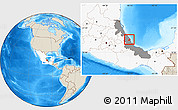 Shaded Relief Location Map of Alto Lucero, highlighted country, highlighted parent region