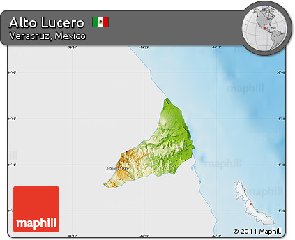 Physical Map of Alto Lucero, single color outside