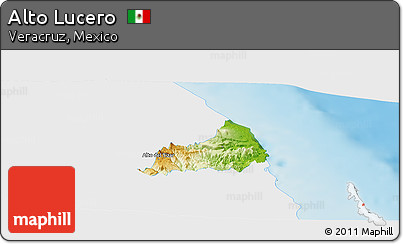 Physical Panoramic Map of Alto Lucero, single color outside