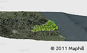 Satellite Panoramic Map of Alto Lucero, darken, semi-desaturated