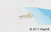 Shaded Relief Panoramic Map of Alto Lucero, single color outside