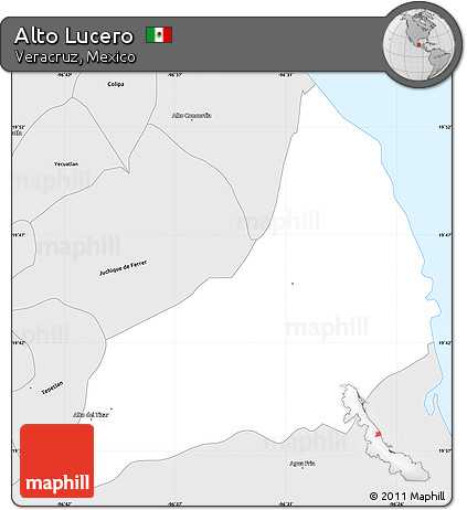 Silver Style Simple Map of Alto Lucero